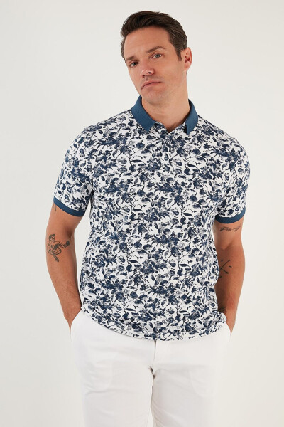 Patterned Cotton Slim Fit Polo T-Shirt 646B3550 - 12