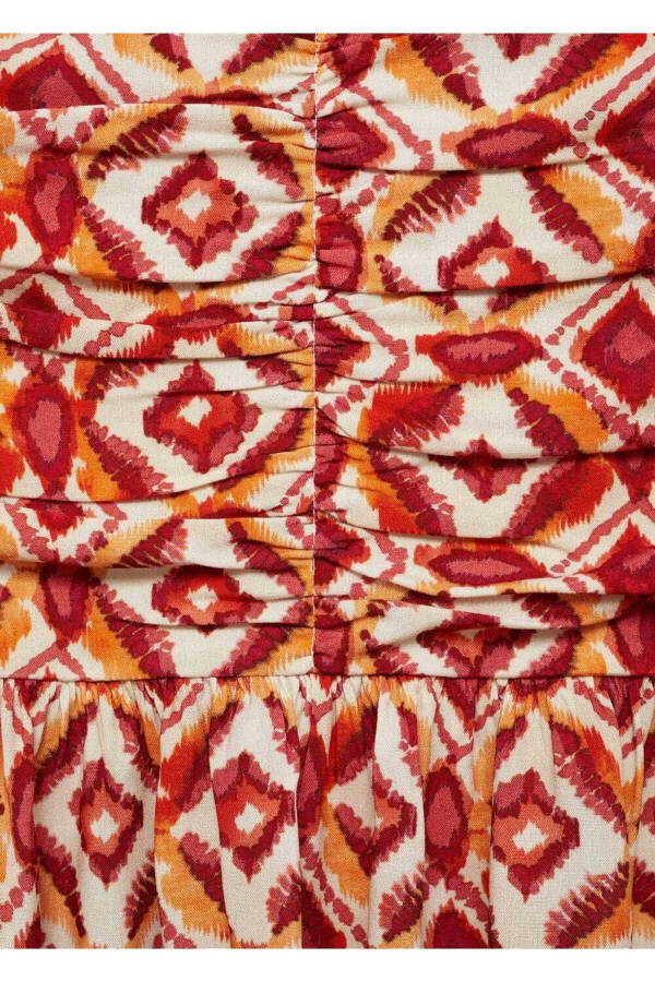 Patterned Cut-Out Detail Dress - 5