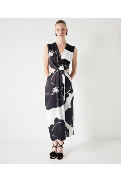 Patterned cutout dress - İPEKYOL
