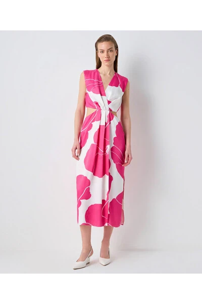 Patterned draped dress - 1
