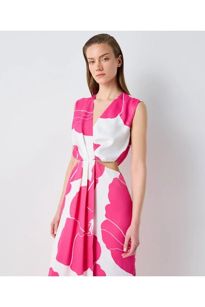 Patterned draped dress - 4