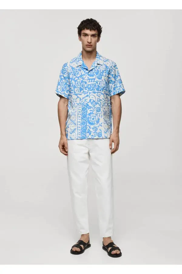 Patterned Draped Regular Fit Shirt - 2