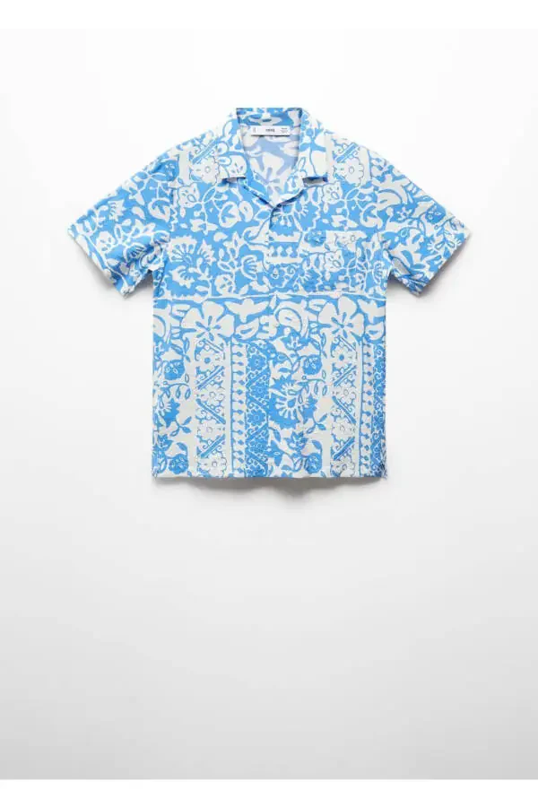 Patterned Draped Regular Fit Shirt - 3