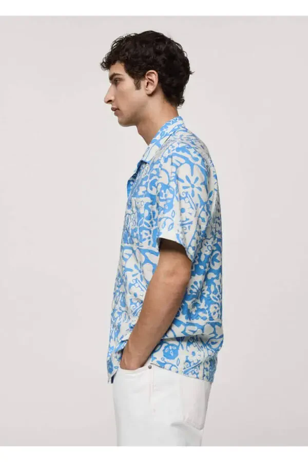 Patterned Draped Regular Fit Shirt - 5