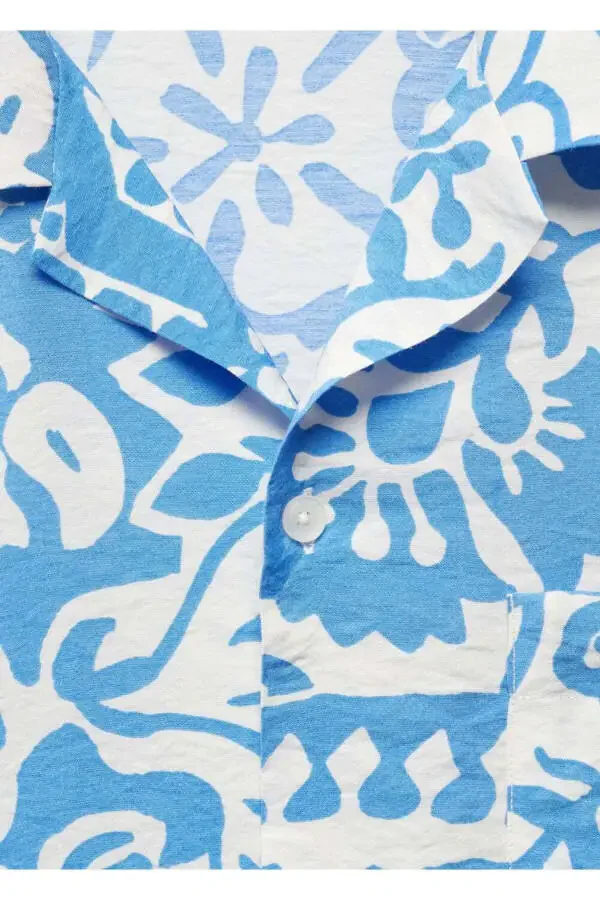 Patterned Draped Regular Fit Shirt - 6