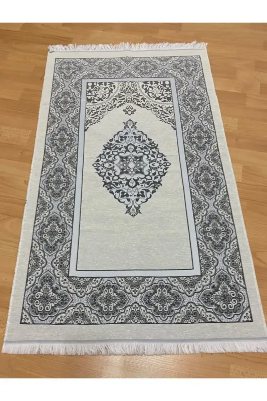 Patterned Fringe Gift Sachet Taffeta Grey Rug - 2