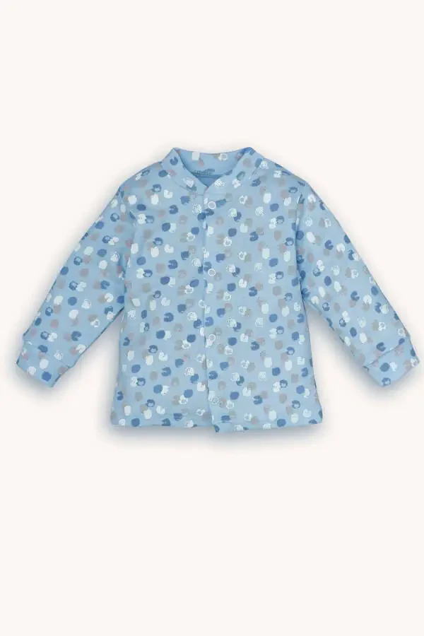 Patterned Hat, Snap Button Top And Pants 3 Piece Suit - 2