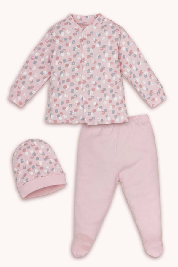 Patterned Hat, Snap-on Top And Pants 3-Piece Set - 1