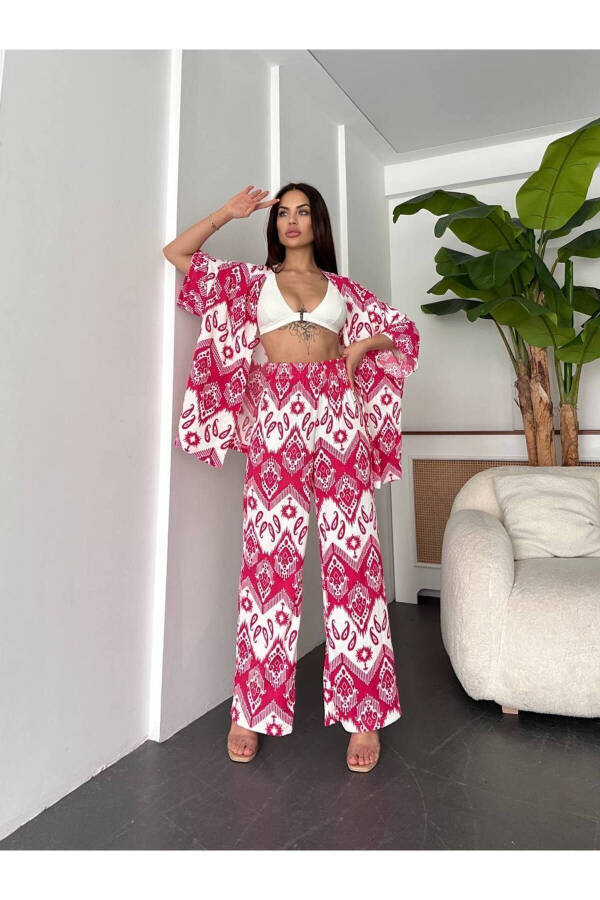 Patterned Kimono Set - 17