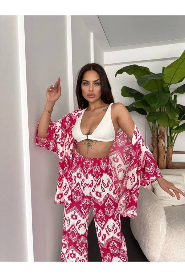 Patterned Kimono Set - 18