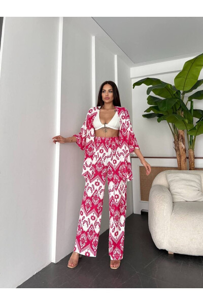 Patterned Kimono Set - 19