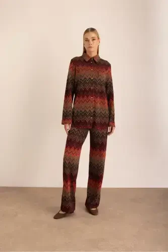 Patterned Knitted Pants - 1