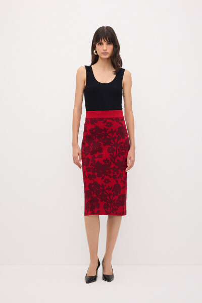 Patterned Knitted Skirt - 12