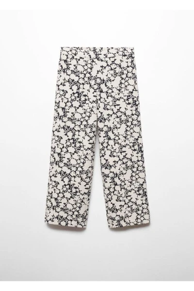Patterned Linen Trousers - MANGO KIDS (1)