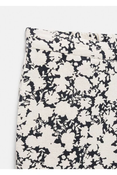 Patterned Linen Trousers - 4