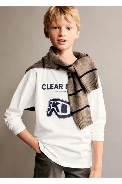 Patterned long sleeve t-shirt - MANGO KIDS