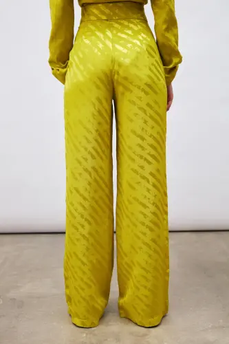 Patterned Loose Pants - Oil Green-OIL GREEN - 7