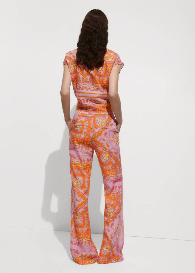 Patterned lyocell trousers - Pink - 2