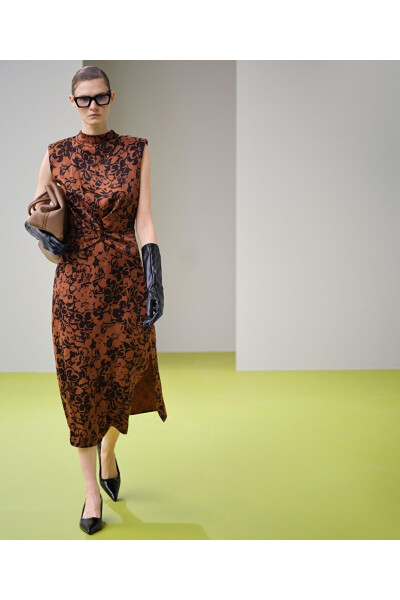 Patterned midi dress - İPEKYOL