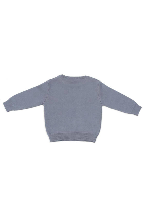 Patterned Organic Cotton Baby and Child Sweater Blue - 2