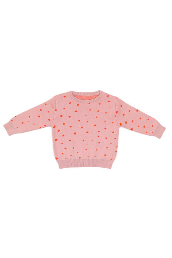 Patterned Organic Cotton Baby and Children's Sweater Pink - 2