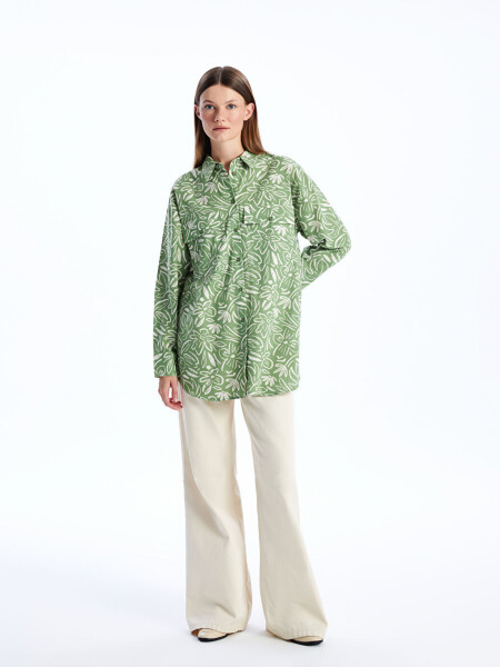 Patterned Oversize Women's Shirt Tunic - 9