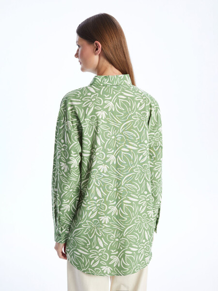 Patterned Oversize Women's Shirt Tunic - 5