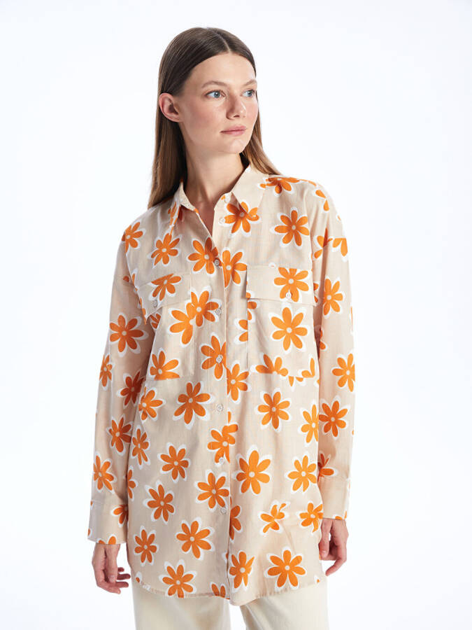 Patterned Oversized Women's Shirt Tunic - 9