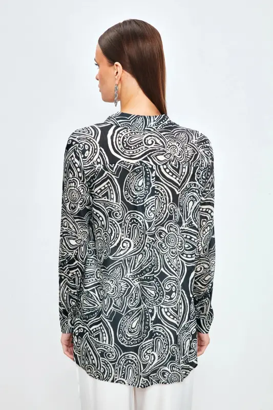 Patterned Plain Shirt - BLACK-BLACK - 6