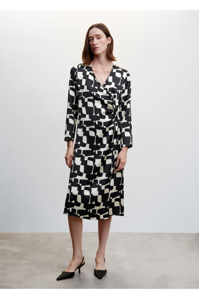 Patterned Satin Dress - MANGO (1)