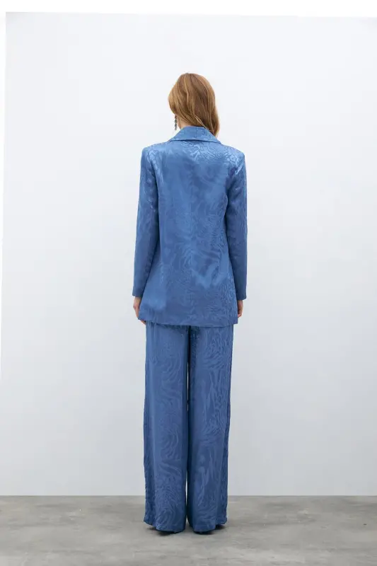 Patterned Satin Jacket - Indigo-INDIGO - 7