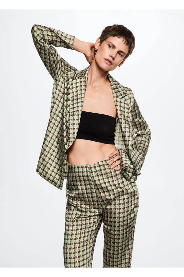 Patterned Satin Pants - 4