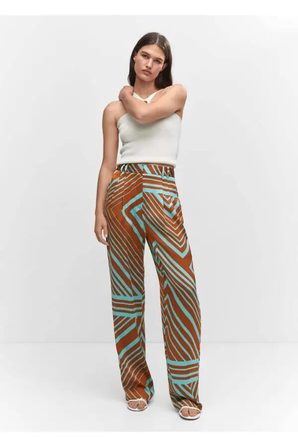 Patterned satin pants - 2