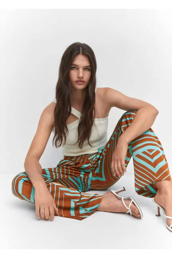 Patterned satin pants - 5