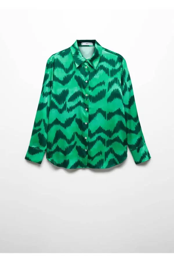 Patterned Satin Shirt - 3