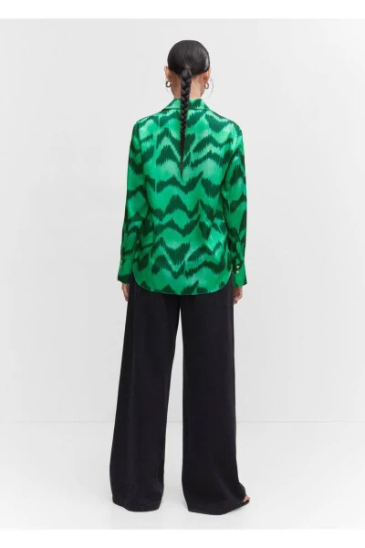 Patterned Satin Shirt - 4