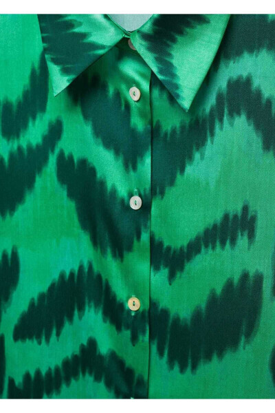Patterned Satin Shirt - 8
