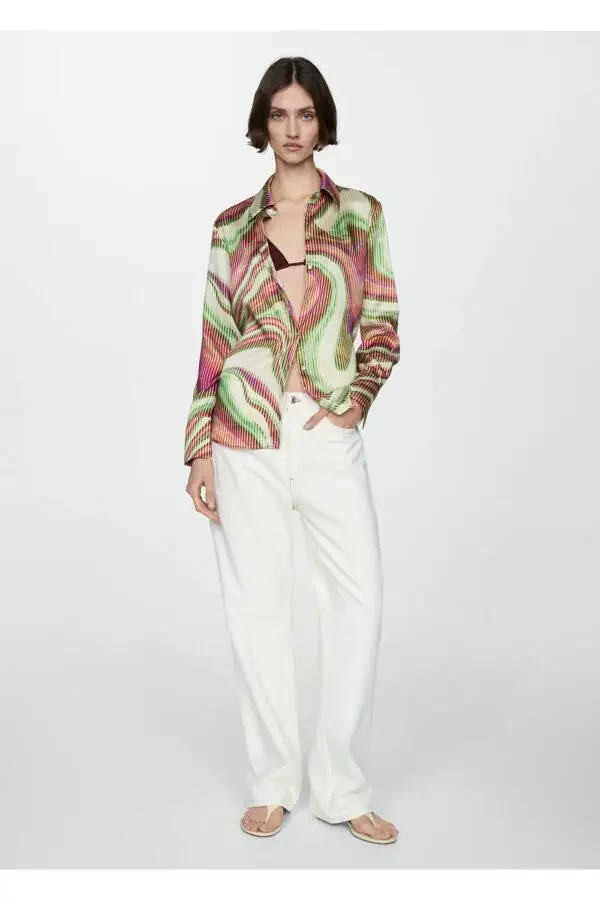 Patterned satin shirt - 2