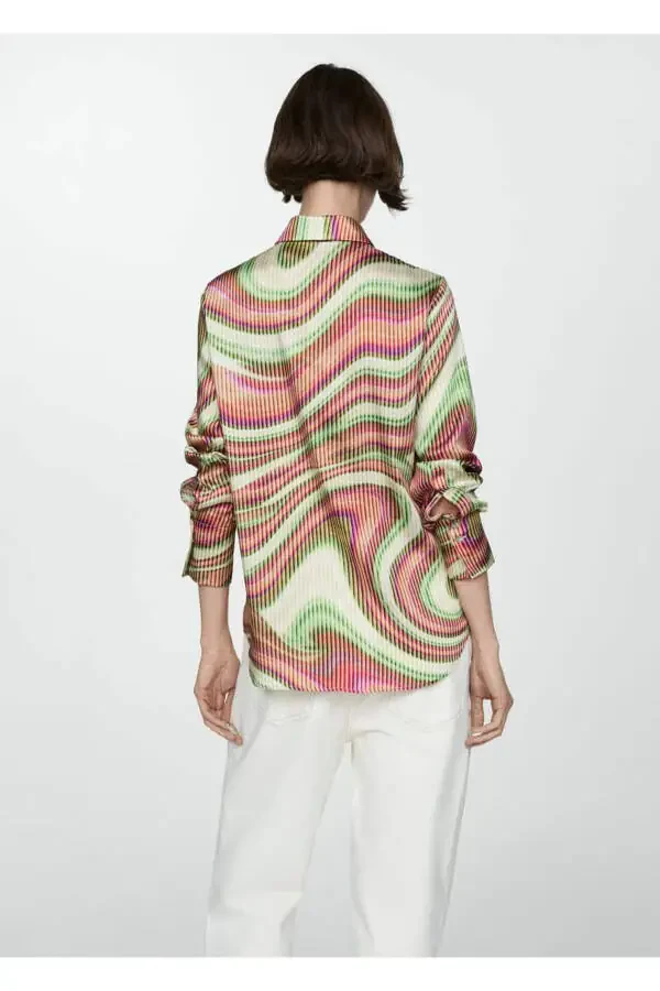 Patterned satin shirt - 4