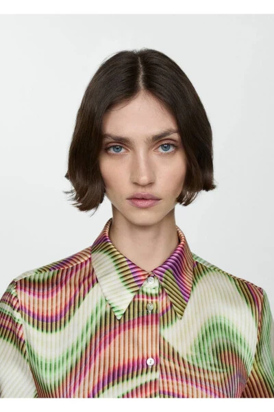 Patterned satin shirt - 5