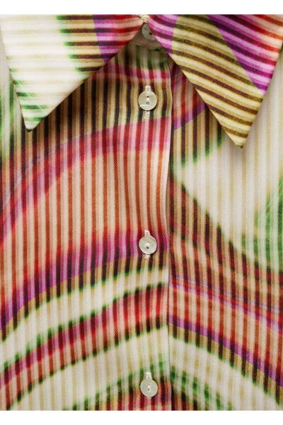 Patterned satin shirt - 6