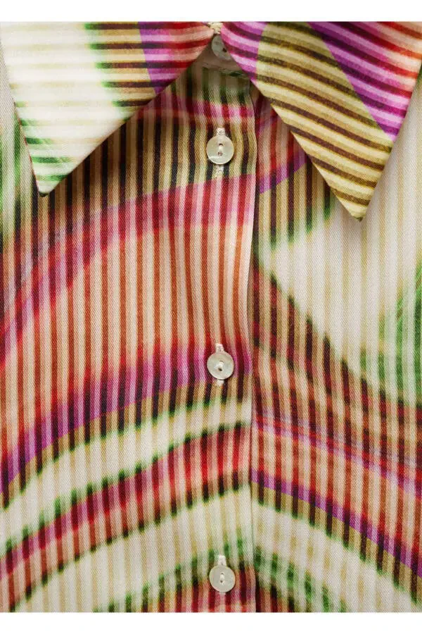 Patterned satin shirt - 6