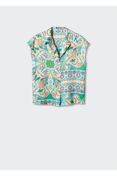 Patterned Satin Shirt - 3