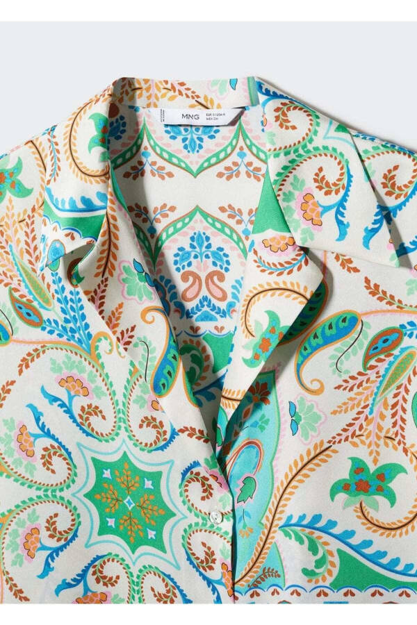 Patterned Satin Shirt - 5
