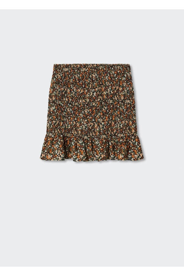 Patterned Shirred Skirt - 3