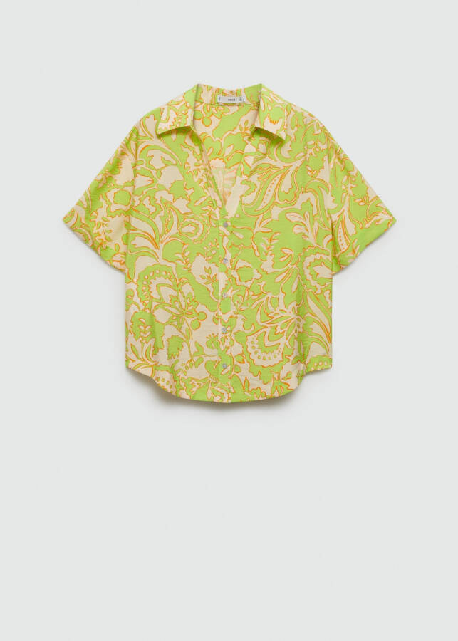 Patterned shirt with short sleeves - Grass Green - 1