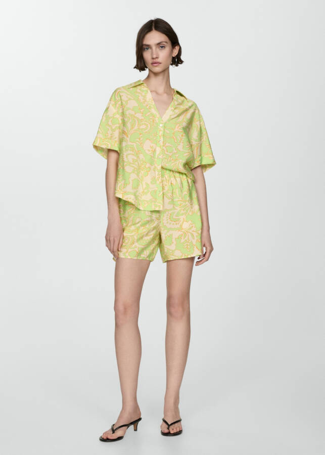 Patterned shirt with short sleeves - Grass Green - 2