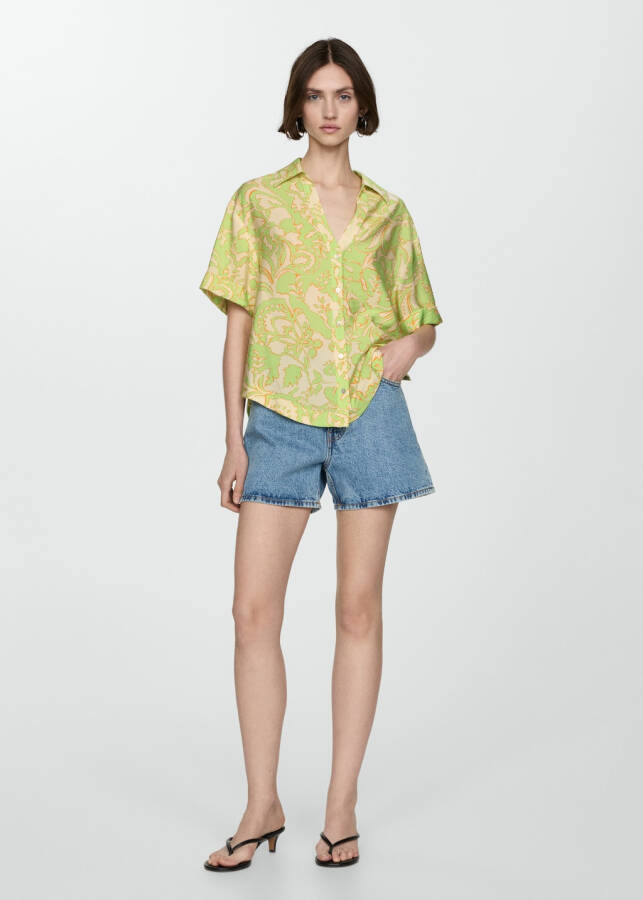 Patterned shirt with short sleeves - Grass Green - 8