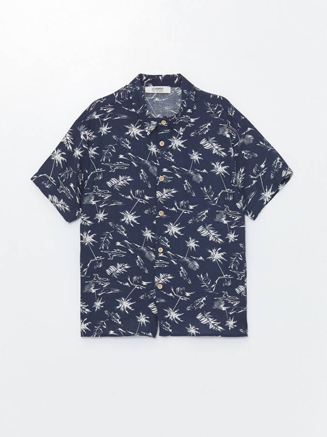 Patterned Short-Sleeved Boys Shirt - 4