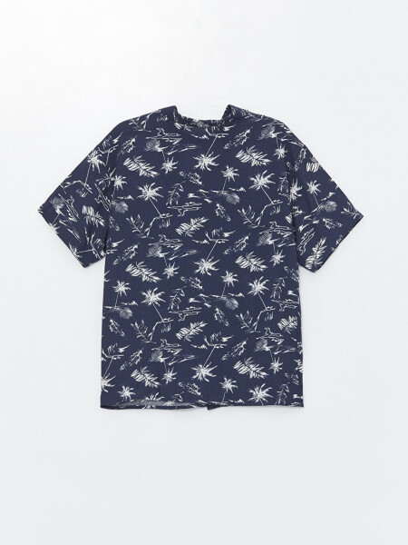 Patterned Short-Sleeved Boys Shirt - 5